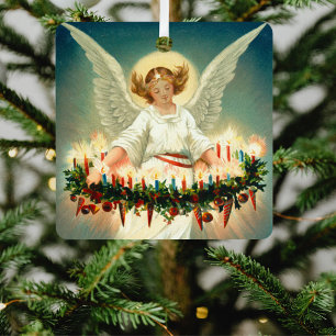 Vintage Retro Victorian Christian Christmas Angel Metal Tree Decoration