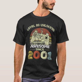 Vintage Retro Video Gamer Level 20 Unlocked Since T-Shirt