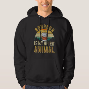 Vintage Retro Vintage Bourbon Is My Spirit Animal Hoodie