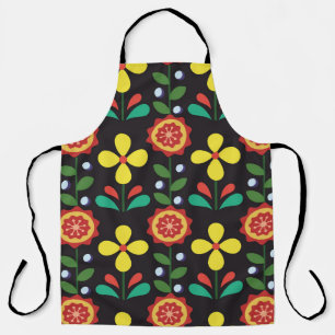 Vintage retro vintage flower vertical lines seamle apron