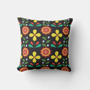 Vintage retro vintage flower vertical lines seamle cushion