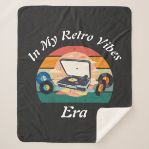 vintage retro vinyl Sherpa Blanket