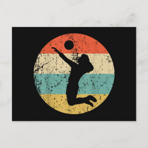 Vintage Retro Volleyball Player Holiday Postcard