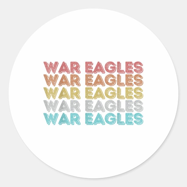 Vintage Retro War Eagles  Classic Round Sticker (Front)