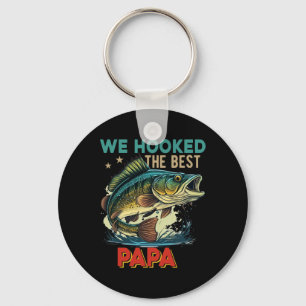 Vintage Retro We Hooked The Best Papa Father's Day Key Ring