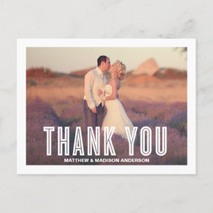 VINTAGE RETRO WEDDING THANK YOU POST CARD