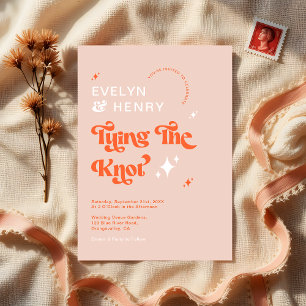 Vintage Retro We're Tying The Knot Wedding Invitation