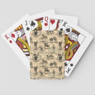 Vintage Retro Western Rodeo Cowboy Playing Cards