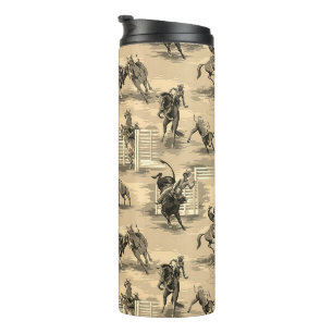Vintage Retro Western Rodeo Cowboy Thermal Tumbler