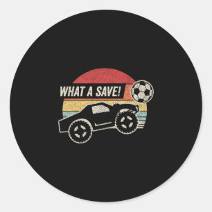 Vintage Retro What A Save! Rocket Rc Soccer Car Ga Classic Round Sticker