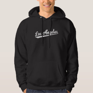 Vintage Retro White Colour Text Los Angeles City Hoodie