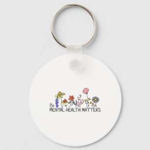 Vintage Retro Wildflower Mental Health S Awareness Key Ring