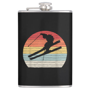 Vintage Retro Winter Sports Skiing Hip Flask