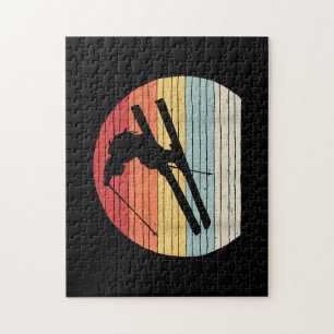 Vintage Retro Winter Sports Skiing Jigsaw Puzzle