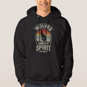 Vintage Retro Wolves Are My Spirit Animal Wolf Hoodie