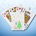 Vintage Retro Woman Decorating Christmas Tree Playing Cards<br><div class="desc">Capture holiday nostalgia with these retro-style Christmas Playing Cards,  featuring a charming illustration of a woman decorating a Christmas tree. Dressed in a classic mid-century outfit,  she gracefully reaches to place an ornament while glittery snowflakes and vintage decorations sparkle in the background.</div>