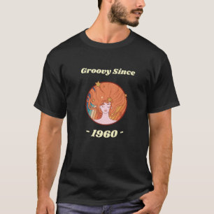 Vintage Retro Woman Groovy Since 1960 60Th Birthda T-Shirt