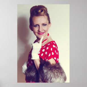 Vintage retro woman poster