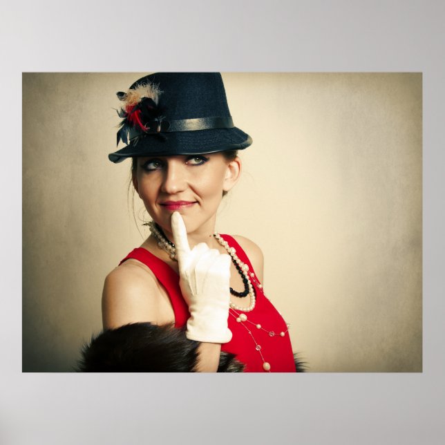 Vintage retro woman poster (Front)