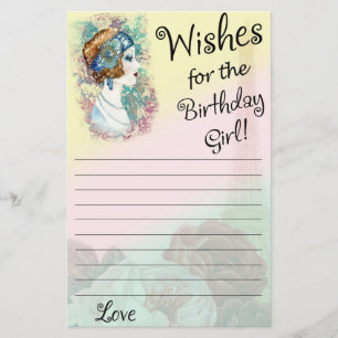 Vintage Retro Woman Wishes for the birthday girl
