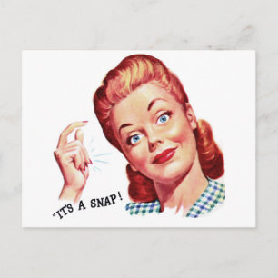 Vintage Retro Women 50s Woman Ad It's A Snap! Postcard