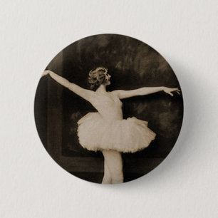 Vintage Retro Women Ballet Dancer Woman 6 Cm Round Badge