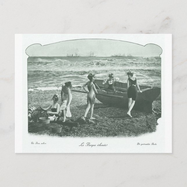 Vintage Retro Women French Victorian Woman Postcard (Front)