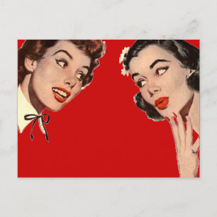 Vintage Retro Women Gossips Postcard