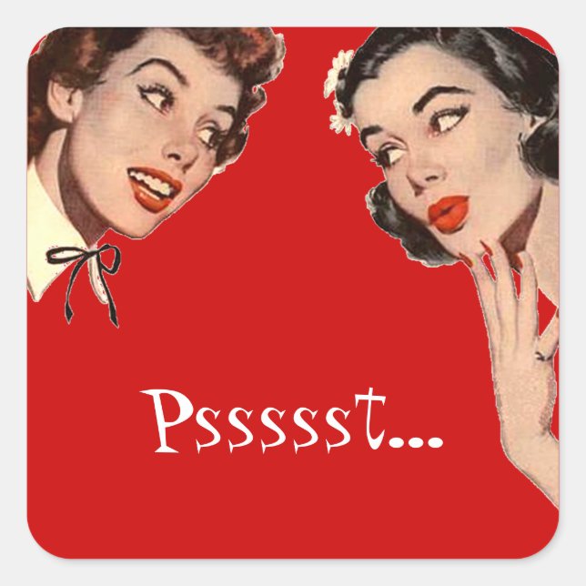 Vintage Retro Women Gossips Square Sticker (Front)