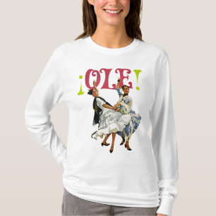 Vintage Retro Women Spainish Flamenco Dancers Ole! T-Shirt