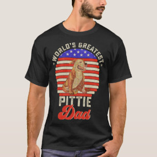 Vintage Retro World s Greatest Pitbull Dog Dad Pit T-Shirt