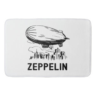 Vintage Retro Zeppelin - Dirigible Airship Sketch Bath Mat