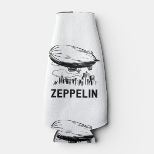 Vintage Retro Zeppelin - Dirigible Airship Sketch Bottle Cooler