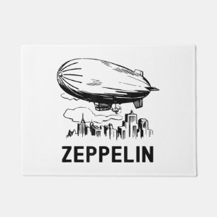 Vintage Retro Zeppelin - Dirigible Airship Sketch Doormat