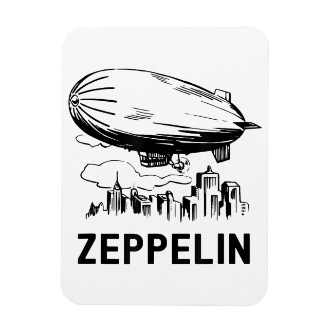 Vintage Retro Zeppelin - Dirigible Airship Sketch Magnet (Vertical)