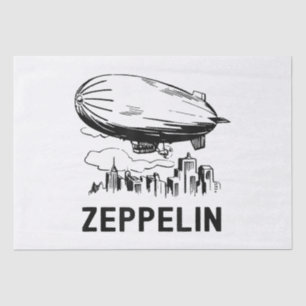 Vintage Retro Zeppelin - Dirigible Airship Sketch Tissue Paper