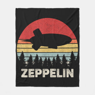Vintage Retro Zeppelin Shirt Dirigible Airship Fleece Blanket