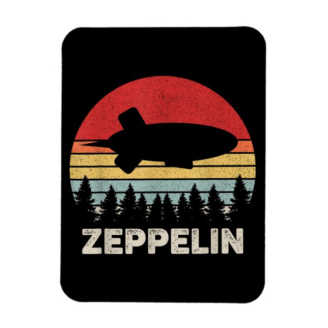 Vintage Retro Zeppelin Shirt Dirigible Airship Magnet (Vertical)