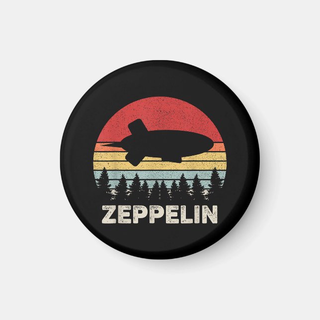 Vintage Retro Zeppelin Shirt Dirigible Airship Magnet (Front)