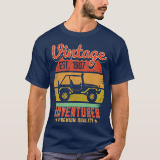 Vintage RetroAdventurer Est 1987 Birthday Gift T-Shirt