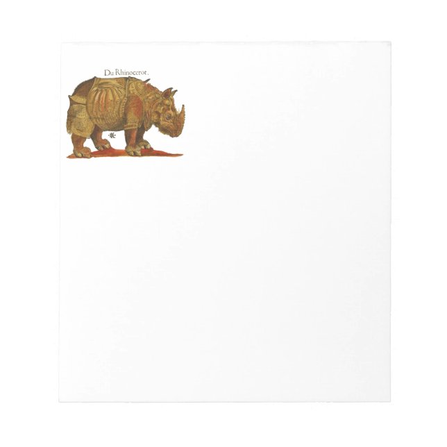 Vintage Rhino Durer's Rhinoceros Antique Notepad (Front)