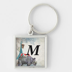 Vintage rhino key ring