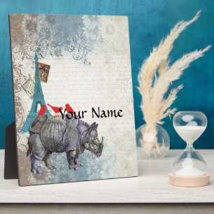 Vintage rhino plaque
