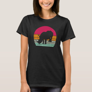 Vintage Rhino Retro Rhino Silhouette Zoo Animal 70 T-Shirt