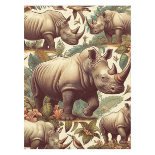 Vintage Rhino Seamless Tablecloth