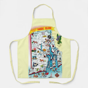 Vintage Rhode Island Map  Apron