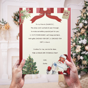 Vintage Rhyming Sibling Christmas Santa Letter