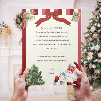 Vintage Rhyming Sibling Christmas Santa Letter
