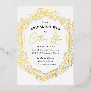 Vintage Ribbon Gold Bridal Shower