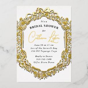 Vintage Ribbon Yellow Rose Bridal Shower